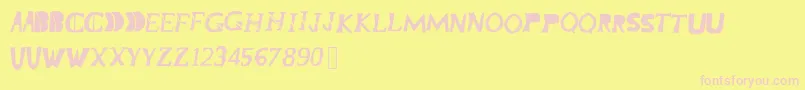 TrapcodeForm Font – Pink Fonts on Yellow Background