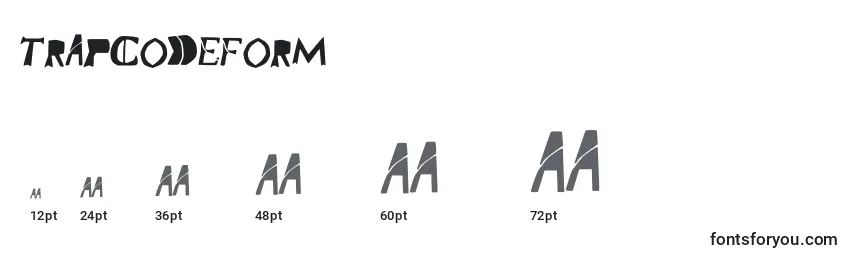 Größen der Schriftart TrapcodeForm