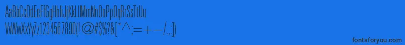 Czcionka Unicumcondthinc – czarne czcionki na niebieskim tle