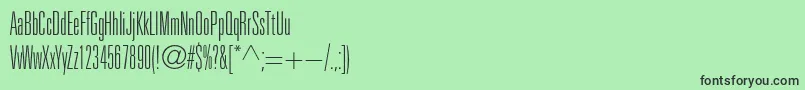 Czcionka Unicumcondthinc – czarne czcionki na zielonym tle