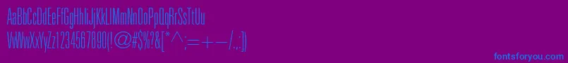 Fonte Unicumcondthinc – fontes azuis em um fundo violeta