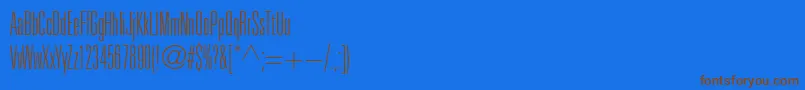 Czcionka Unicumcondthinc – brązowe czcionki na niebieskim tle