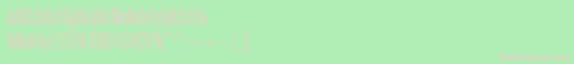 フォントUnicumcondthinc – 緑の背景にピンクのフォント