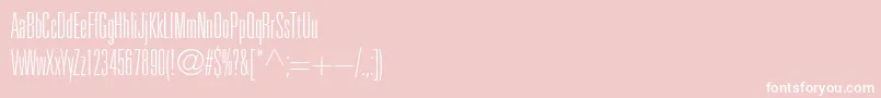 Czcionka Unicumcondthinc – białe czcionki na różowym tle