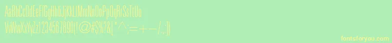 Czcionka Unicumcondthinc – żółte czcionki na zielonym tle