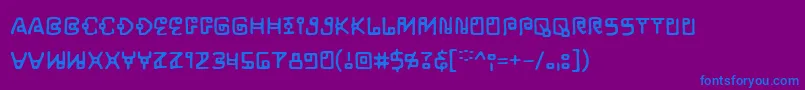 フォントLifeform – 紫色の背景に青い文字
