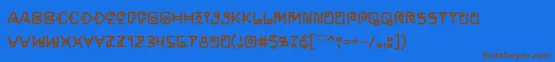 Lifeform Font – Brown Fonts on Blue Background
