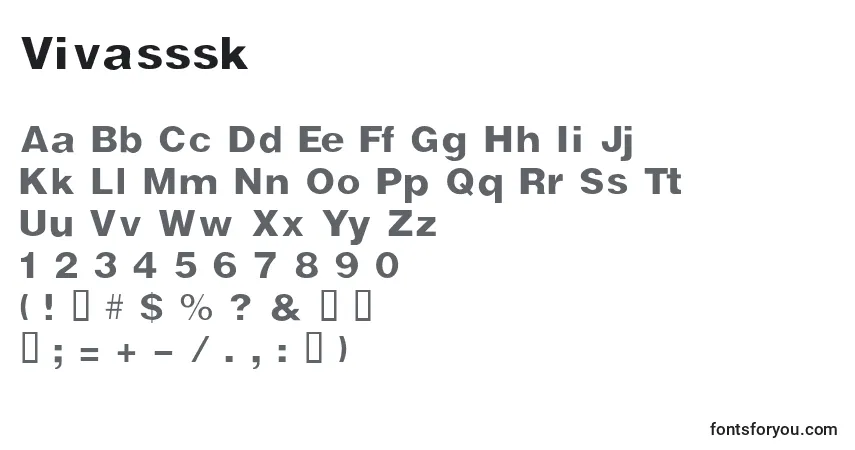 Czcionka Vivasssk – alfabet, cyfry, specjalne znaki