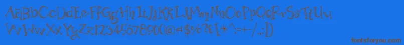 OrganicFridaysLined Font – Brown Fonts on Blue Background