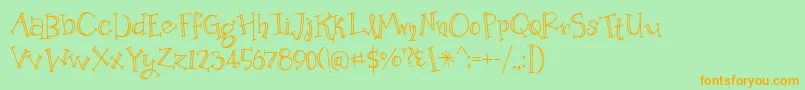 OrganicFridaysLined Font – Orange Fonts on Green Background