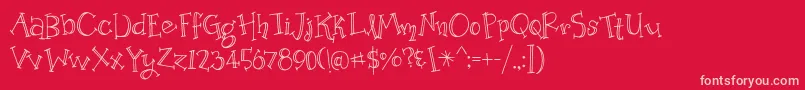 OrganicFridaysLined Font – Pink Fonts on Red Background