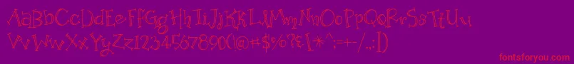 OrganicFridaysLined Font – Red Fonts on Purple Background