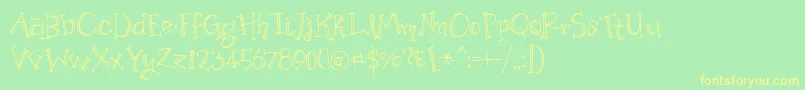 OrganicFridaysLined Font – Yellow Fonts on Green Background