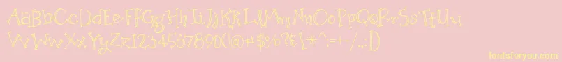 OrganicFridaysLined Font – Yellow Fonts on Pink Background
