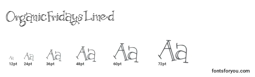 OrganicFridaysLined Font Sizes