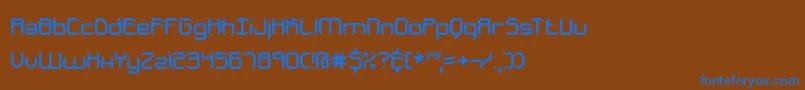 JeopardizeBrk-Schriftart – Blaue Schriften auf braunem Hintergrund