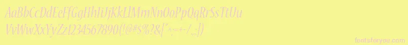 NuevastdConditalic Font – Pink Fonts on Yellow Background