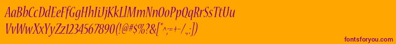 NuevastdConditalic Font – Purple Fonts on Orange Background