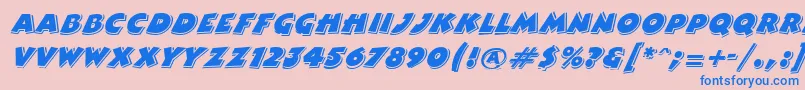 フォントComixhighlightItalic – ピンクの背景に青い文字