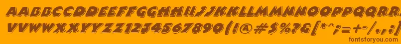 Шрифт ComixhighlightItalic – коричневые шрифты на оранжевом фоне