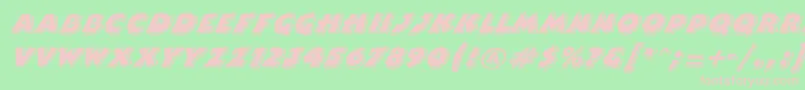 ComixhighlightItalic Font – Pink Fonts on Green Background