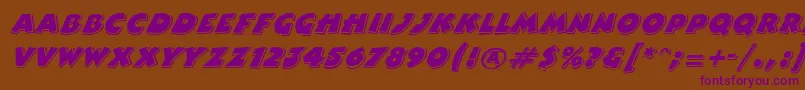 ComixhighlightItalic Font – Purple Fonts on Brown Background