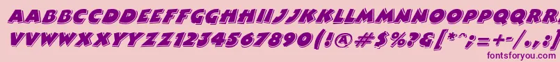 ComixhighlightItalic Font – Purple Fonts on Pink Background