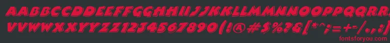 ComixhighlightItalic Font – Red Fonts on Black Background