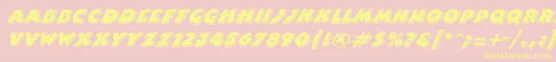 ComixhighlightItalic Font – Yellow Fonts on Pink Background