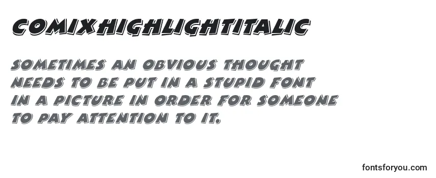 フォントComixhighlightItalic