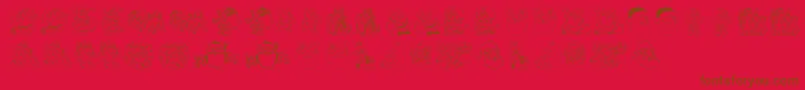 Santa-Schriftart – Braune Schriften auf rotem Hintergrund