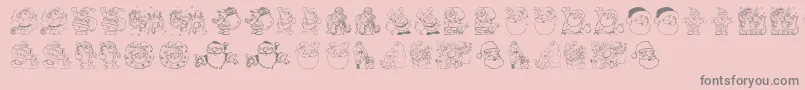 Santa-Schriftart – Graue Schriften auf rosa Hintergrund
