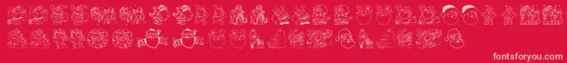 フォントSanta – 赤い背景にピンクのフォント