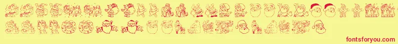 Santa Font – Red Fonts on Yellow Background