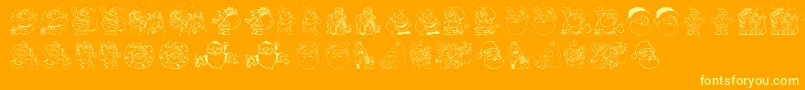 Weitere Informationen zur Santa-Schriftart Santa-Schriftart – Gelbe Schriften auf orangefarbenem Hintergrund