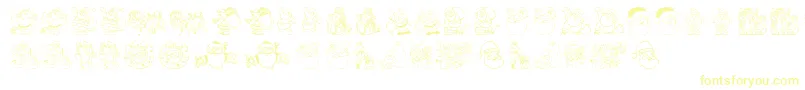 Santa Font – Yellow Fonts on White Background