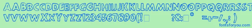 ScootchoverSans Font – Blue Fonts on Green Background