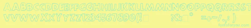 ScootchoverSans Font – Green Fonts on Yellow Background