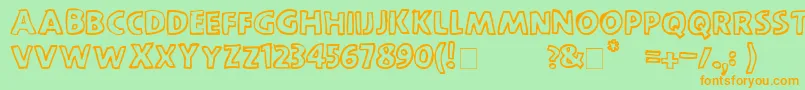 ScootchoverSans Font – Orange Fonts on Green Background