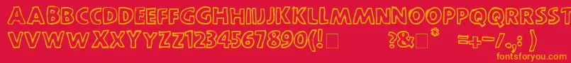 ScootchoverSans Font – Orange Fonts on Red Background