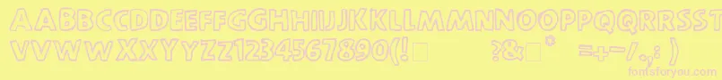 ScootchoverSans-fontti – vaaleanpunaiset fontit keltaisella taustalla