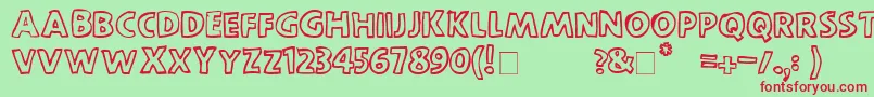 ScootchoverSans Font – Red Fonts on Green Background