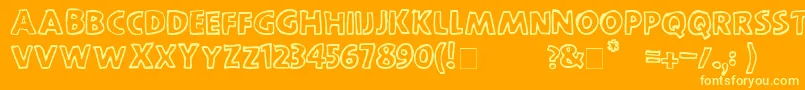 ScootchoverSans Font – Yellow Fonts on Orange Background