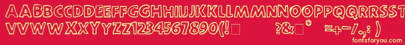 ScootchoverSans Font – Yellow Fonts on Red Background