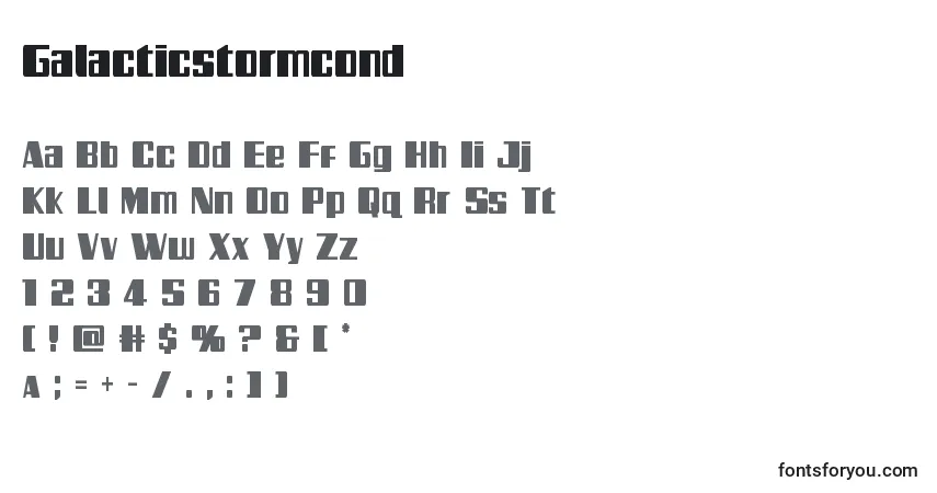 Galacticstormcond-fontti – aakkoset, numerot, erikoismerkit