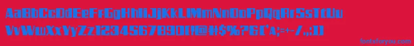 Czcionka Galacticstormcond – niebieskie czcionki na czerwonym tle
