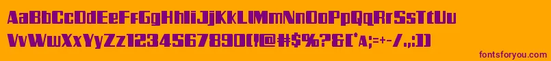 Galacticstormcond Font – Purple Fonts on Orange Background