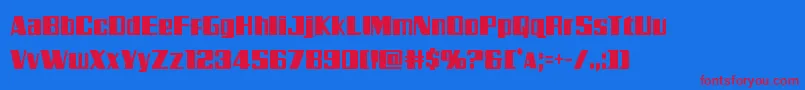 Galacticstormcond Font – Red Fonts on Blue Background