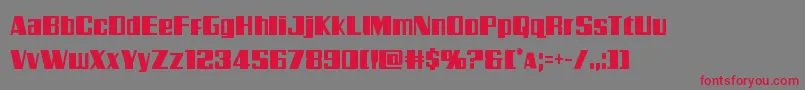 Galacticstormcond-Schriftart – Rote Schriften auf grauem Hintergrund