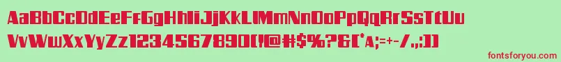 Galacticstormcond Font – Red Fonts on Green Background